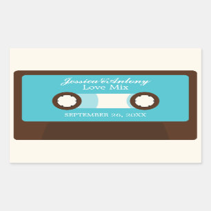 Retro Mixtape Wedding Rechthoekige Sticker
