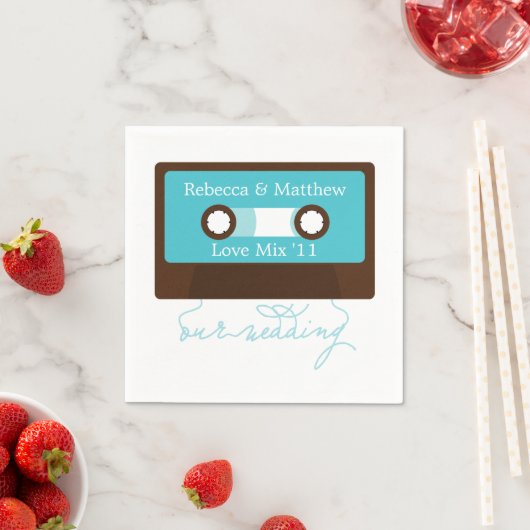 Retro Mixtape Wedding Servetten (Insitu)