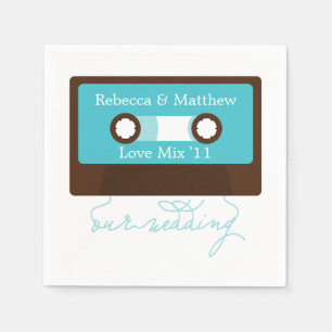 Retro Mixtape Wedding Servetten