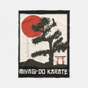 Retro Miyagi-do Karate Life Bonsai Tree Ma Fleece Deken