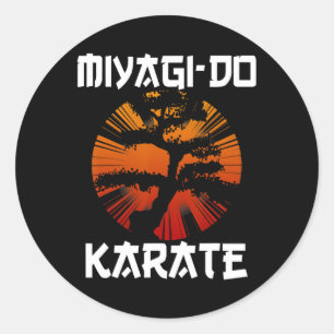 Retro Miyagi-do Karate Life Bonsai Tree Ma Ronde Sticker