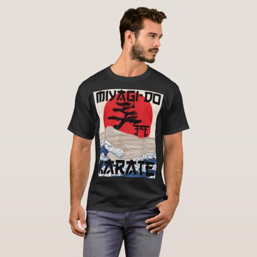 Retro  Miyagi-Do Karate Life Bonsai Tree Ma T-shirt (Voorkant volledig)