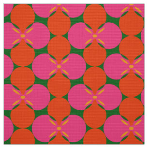 retro mod 60s 70s bloemenpatroon stof