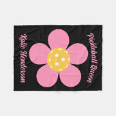 Retro Mod 70s Ckleball Flower D  Fleece Deken (Voorkant (Horizontaal))