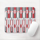 Retro Mod Art Deco Zig Zag Funky Pattern Black Muismat (Met muis)