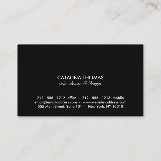 Retro Mod Black en White Pattern met Gold Emblem Visitekaartje (Achterkant)