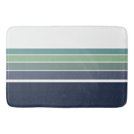 Retro/Mod blauw en groen gestreept Badmat