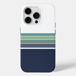 Retro/Mod blauw en groen gestreept iPhone 15 Pro Case