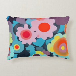 Retro mod bloemen accent kussen