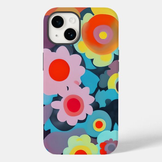 Retro mod bloemen Case-Mate iPhone case (Achterkant)