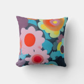 Retro mod bloemen kussen (Voorkant)