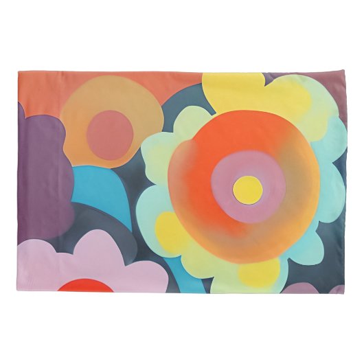 Retro mod bloemen kussensloop (Achterkant)