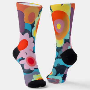 Retro mod bloemen  sokken