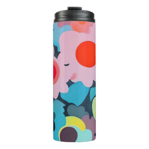 Retro mod bloemen thermosbeker