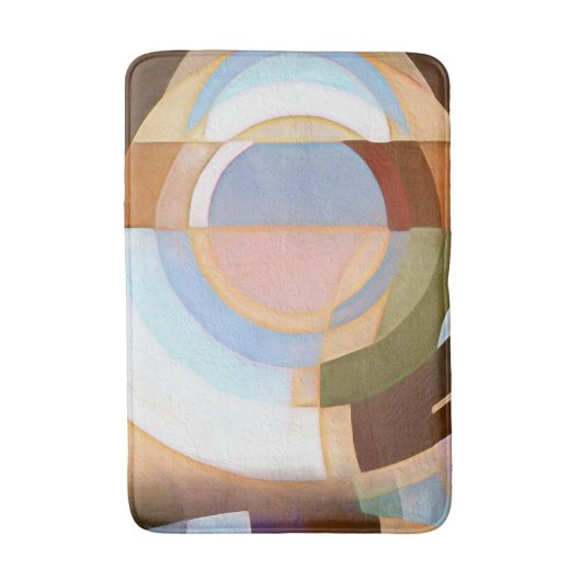 Retro Mod Brown en Blue Grapic Cirtern Pattern Badmat (Voorkant Verticaal)