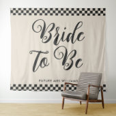 Retro Mod bruid om te trouwen Bruids douche achter Wandkleed (In Situ (horizontaal))