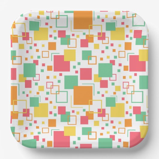 Retro Mod Citrus Papieren Bordje (Voorkant)