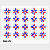 Retro Mod doel en Pijlen ontwerp Ronde Sticker (Vel)