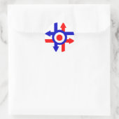 Retro Mod doel en Pijlen ontwerp Ronde Sticker (Tas)