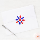 Retro Mod doel en Pijlen ontwerp Ronde Sticker (Envelop)