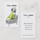 Retro Mod  Dryer Haarstylist Visitekaartje (Voorkant / Achterkant)