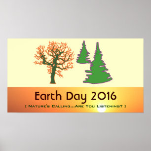 Retro Mod Earth Day 2016 Afdrukken Poster
