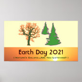 Retro Mod Earth Day 2021 Poster Afdrukken (Voorkant)