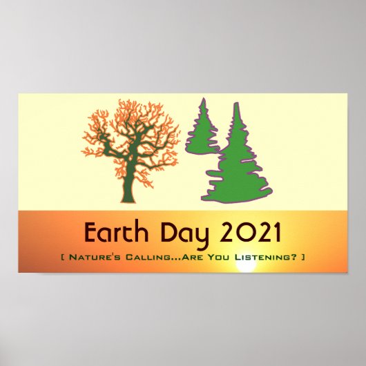 Retro Mod Earth Day 2021 Poster Afdrukken (Voorkant)