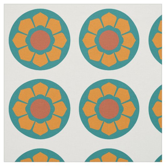Retro Mod Flower Pattern Stof (Swatch)