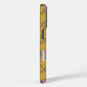 Retro Mod Flowers Patroon in Geel en Violet Case-Mate iPhone Case (Achterkant / Rechts)