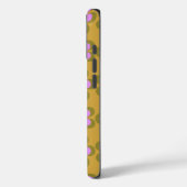 Retro Mod Flowers Patroon in Geel en Violet Case-Mate iPhone Case (Achterkant / Links)