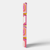 Retro Mod Funky Pink Squares Pattern Phone Case (Achterkant / Rechts)