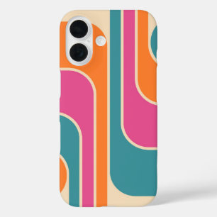 Retro Mod Geometrisch Ontwerp iPhone 16 Hoesje