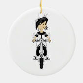 Retro Mod Girl op Scooter Ornament (Achterkant)