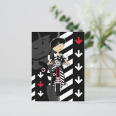 Retro Mod Girl sur Scooter carte postale (Debout devant)