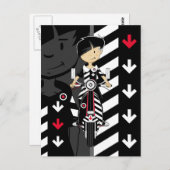 Retro Mod Girl sur Scooter carte postale (Devant / Derrière)