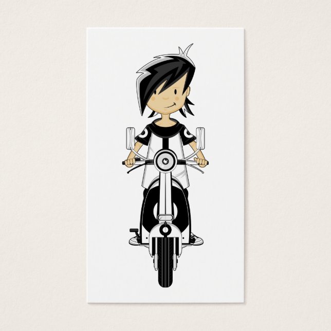 Retro Mod Girl sur Signet scooter (Devant)
