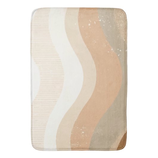 Retro mod golven aards neutraal ontwerp badmat (Voorkant Verticaal)