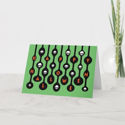 Retro Mod Happy Halloween Kaart (Voorkant)