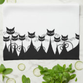 Retro Mod Katten Theedoek (Gevouwen)