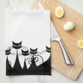 Retro Mod Katten Theedoek (Quarter Fold)