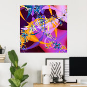 Retro-Mod Mandelbrot Art Imprimer Poster (Bureau à domicile)