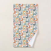 Retro Mod Motifs Turquoise Sage Terracotta Orange (Serviette à main)