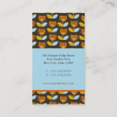 Retro Mod Oranje Tulp Flowers Patroonprofiel Visitekaartje (Achterkant)