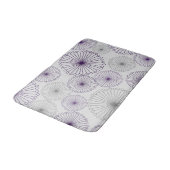 Retro Mod Paars en Grijze Cirkel Abstract Badmat (Gekanteld)