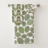 Retro Mod Patterns Sage Olive Green Beige (En situation)