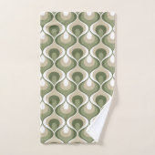 Retro Mod Patterns Sage Olive Green Beige (Serviette à main)