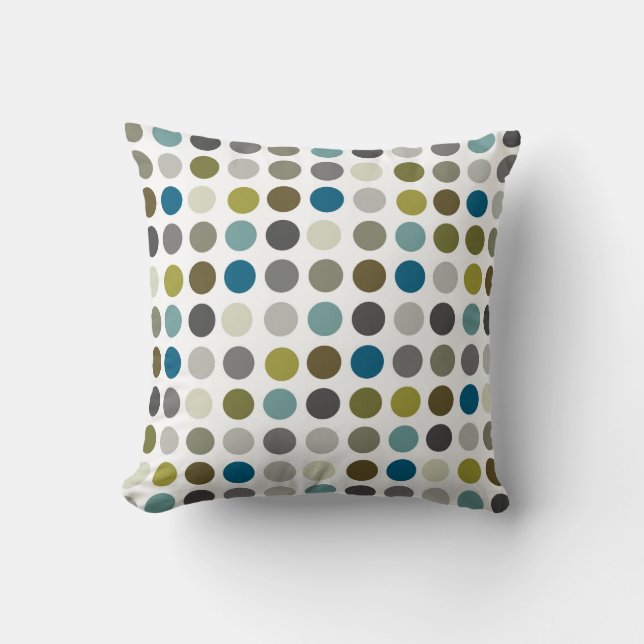 Retro Mod Polka Dot Pattern Kussen (Voorkant)