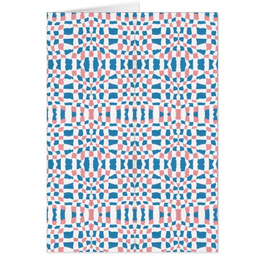 Retro Mod Roze Blauw Checkerboard Abstract (Voorkant)