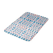Retro Mod Roze Blauw Checkerboard Abstract Badmat (Gekanteld)
